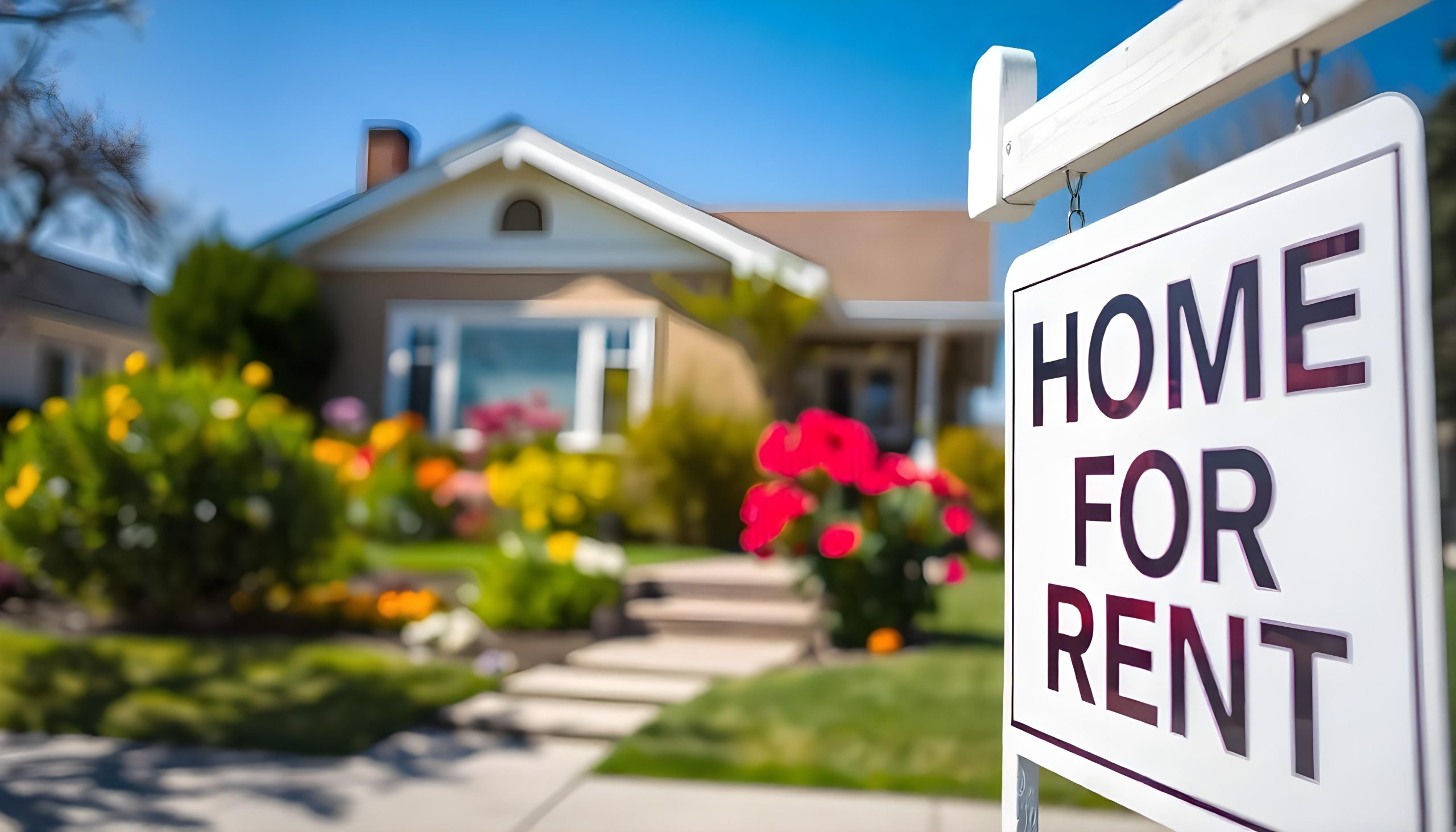 A sign with home for rent and a house in the background - Insightful Wealth Group